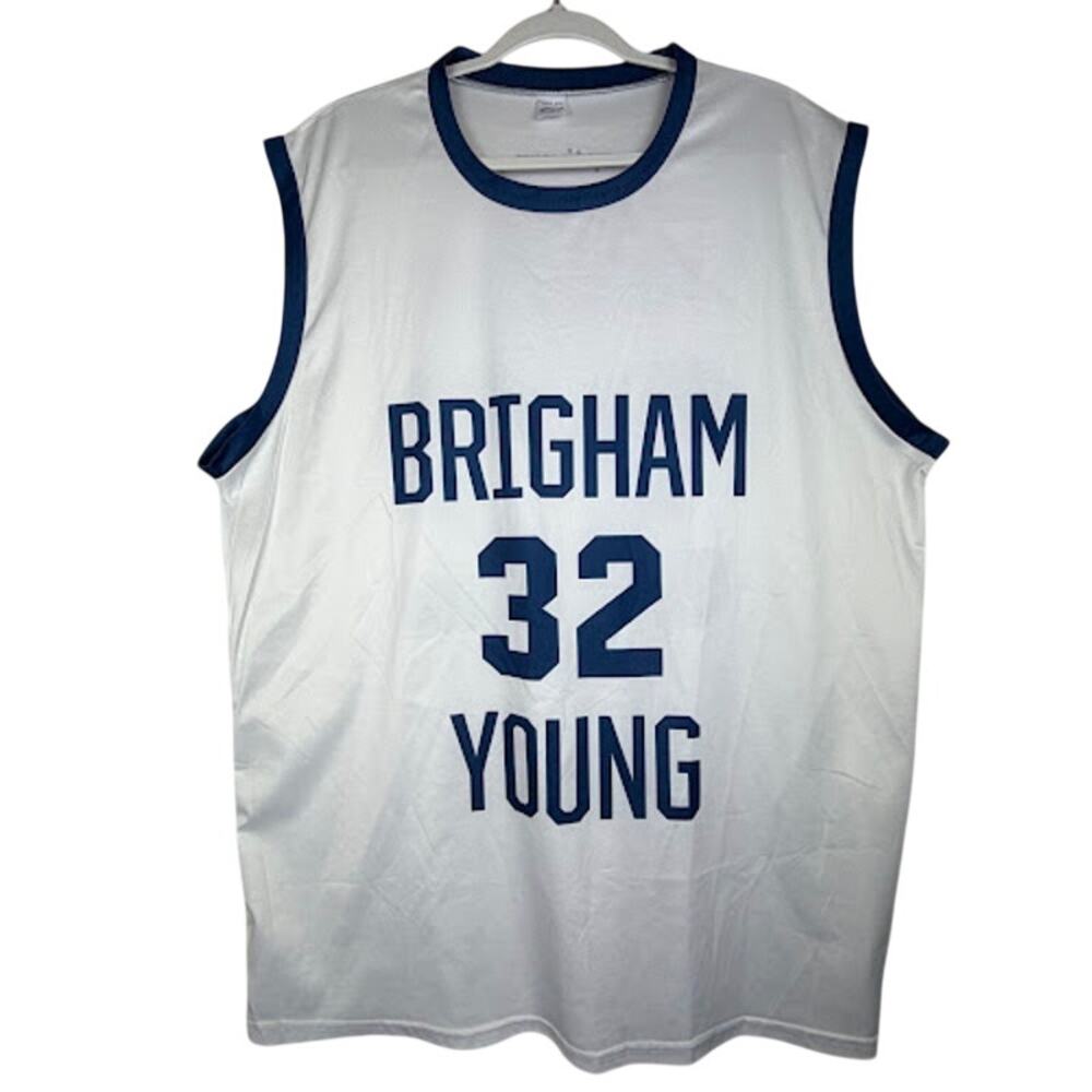 BYU Jimmer Fredette Retirement Jersey #32 Basketball Adult XXL White Blue